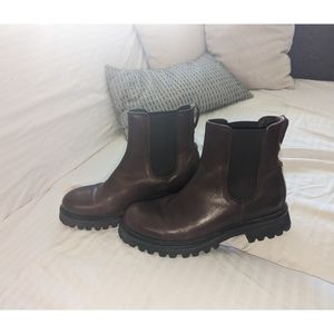 Dark brown MOMA Chelsea Boots made in Italy, used once!